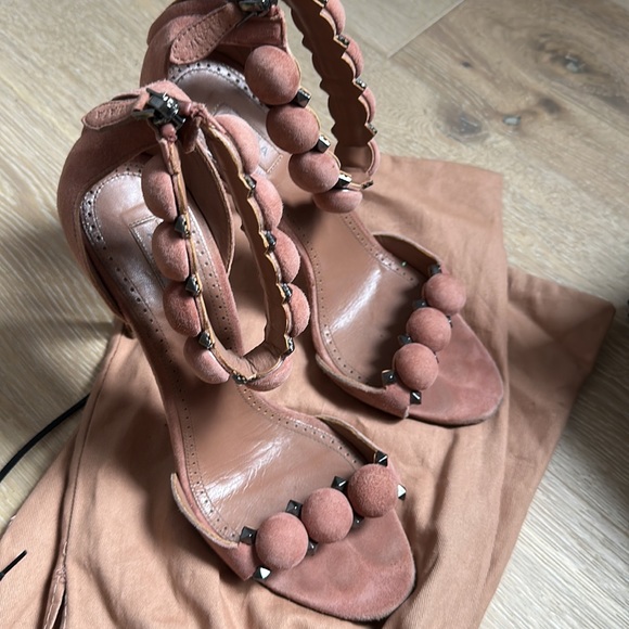 Alaïa Alaia Bombe High Heel Sandals in Pink Suede 38 - Picture 4 of 5
